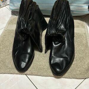 Black leather boots